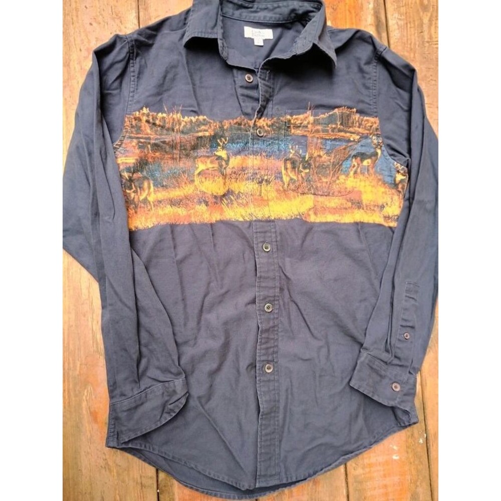 Croft and Borrow Deer Buck Hunting Button Up Shirt Mens Small